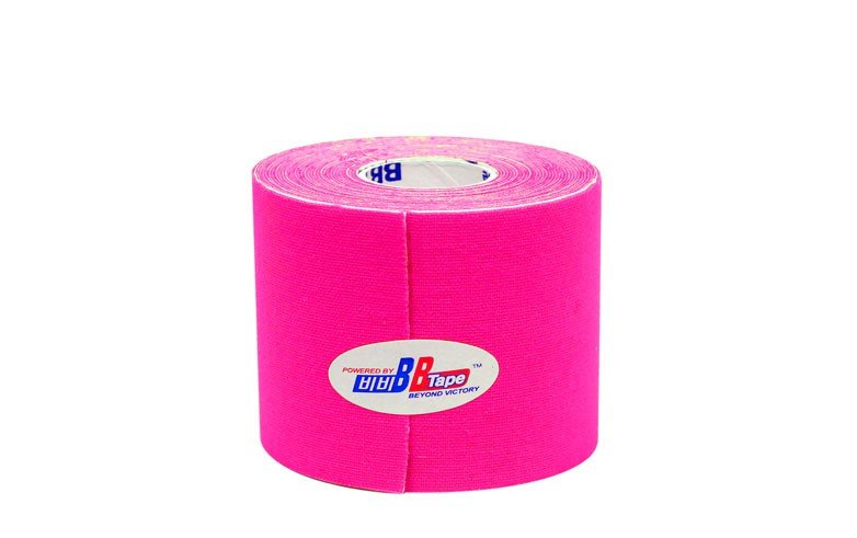 Флуоресцентные кинезио тейпы BBTape 5см*5м FLURO / флуоресцентный розовый